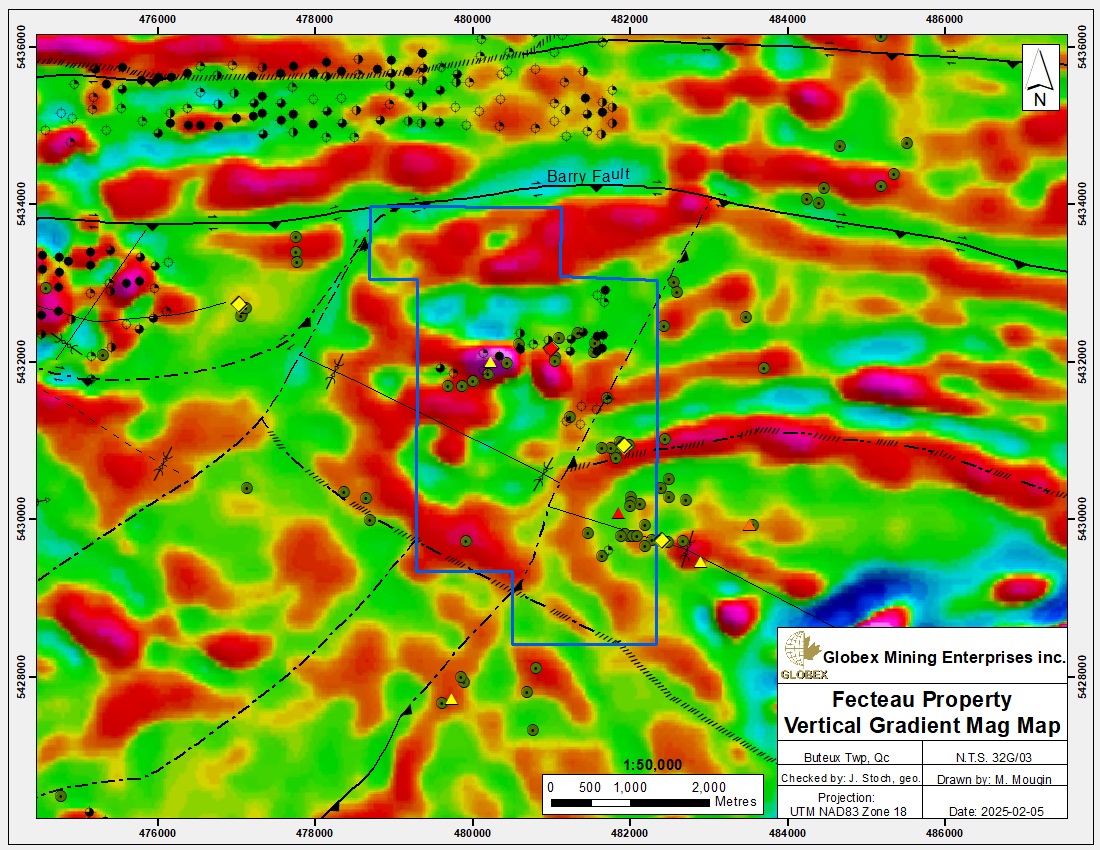 Fecteau Vertical Gradient Mag Map 2025-02-05