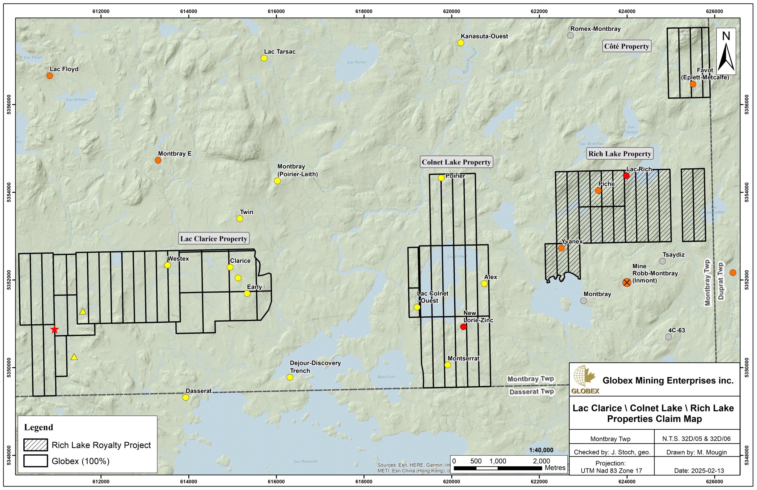 Lac Clarice_Colnet_Rich Lake_Cote Properties Claim Map_2025-02-13